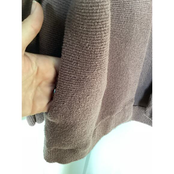 Free People Women Ottoman Slouchy Ribbed Cardigan Sweater Oversized Brown SZ XS - Picture 7 of 10